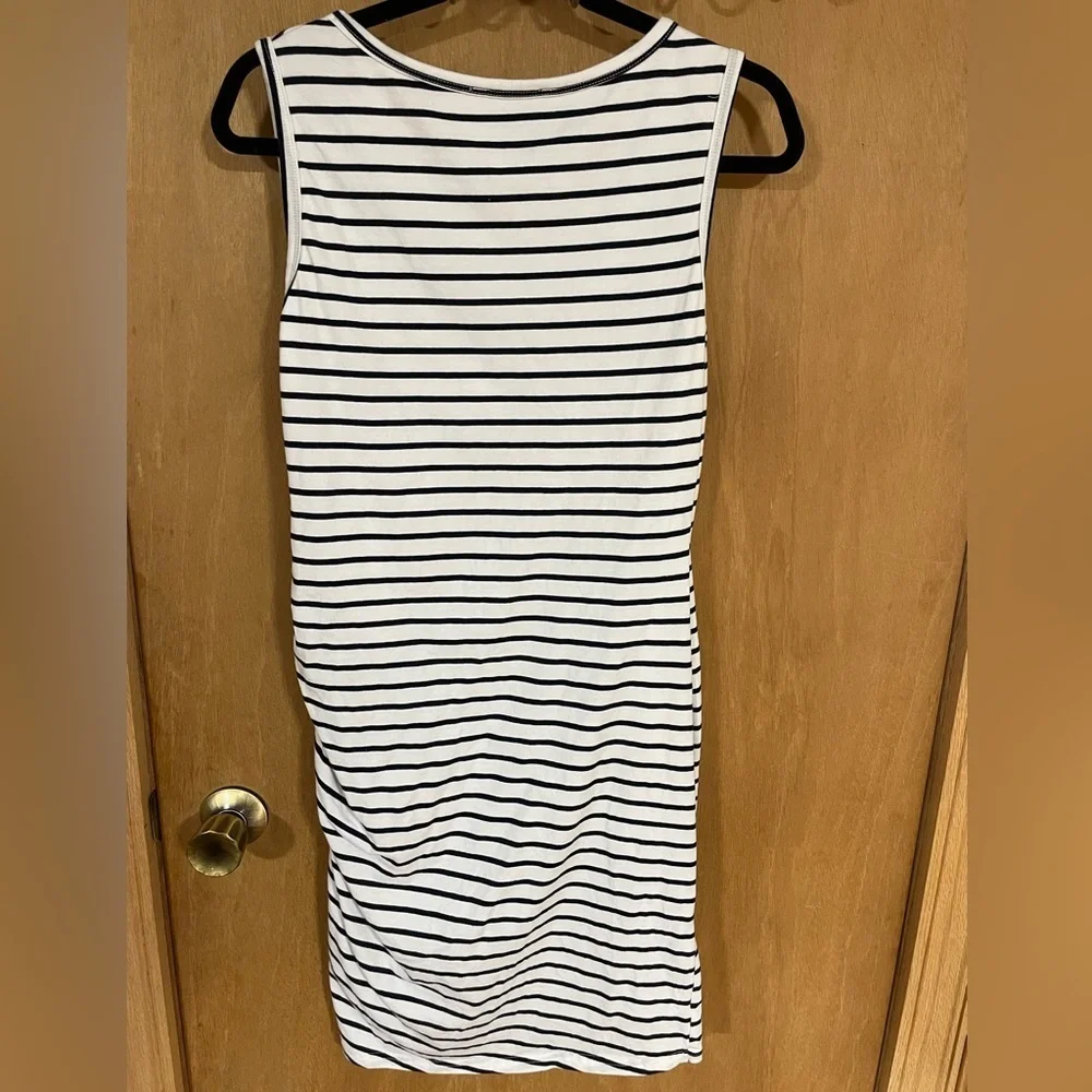 BTFBM Casual Beach Dresses Crew Neck Short Sleeve Mini Ruched Bodycon T Shirt - Picture 4 of 6